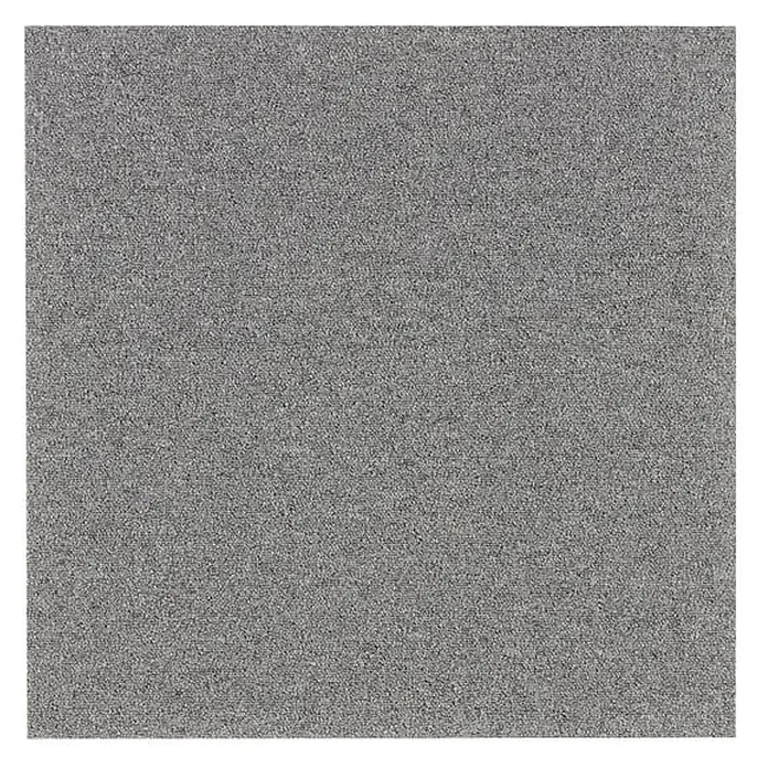Floordirekt Teppichfliese Edinburgh - 50 x 50 cm - 0,25 m² - Hellgrau -  - Quadratische Probe aus meliertem grauem Textil mit feiner, dichter Textur.