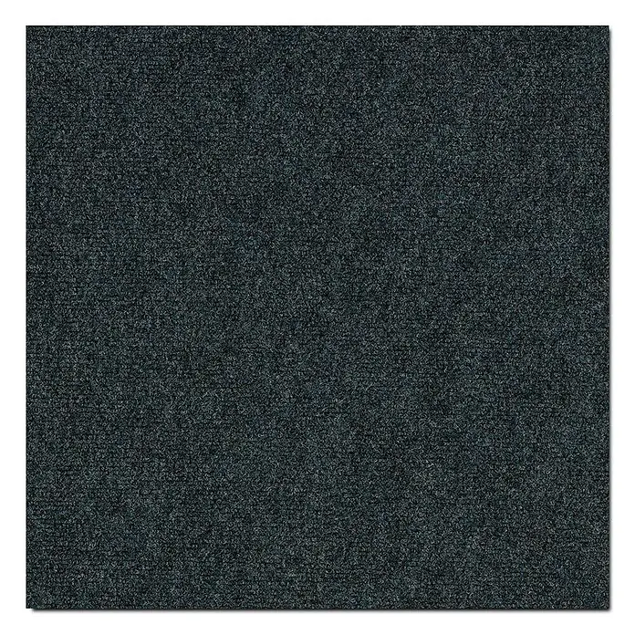 Floordirekt Teppichfliese Basel - 50 x 50 cm - 0,25 m² - Grün -  - Dunkelgraue, gesprenkelte Teppichstruktur mit blauen Akzenten.