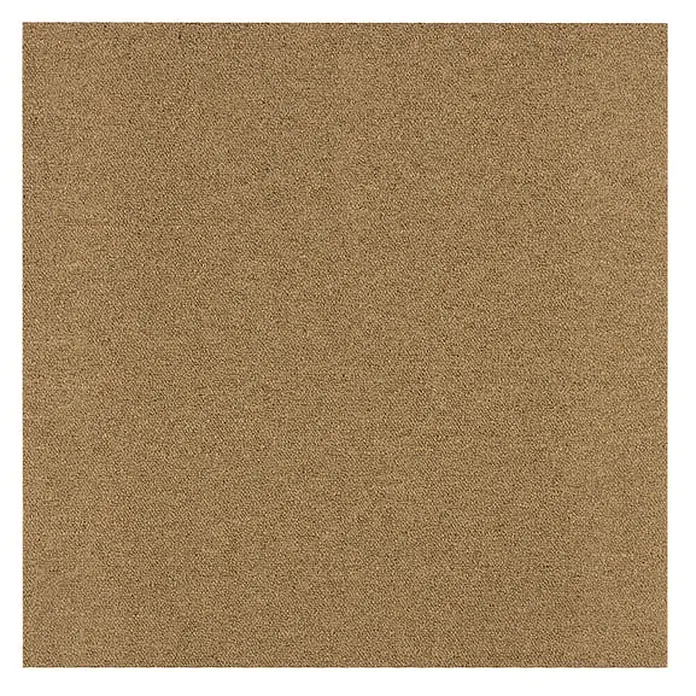 Floordirekt Teppichfliese Edinburgh - 50 x 50 cm - 0,25 m² - Beige -  - Brauner strukturierter Stoff mit diagonalem Gewebe.