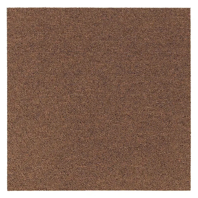 Floordirekt Teppichfliese Moscow Selbstliegend 50 x 50 cm 0,25 m² Beige -  - Texturierter brauner Teppichquadrat.