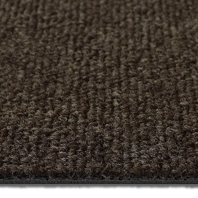 Floordirekt Teppichfliese Lyonn - 50 x 50 cm - 0,25 m² - Braun -  - Dunkelbraune, dicht strukturierte Schlingenflor-Eingangsmatte zum Schmutzfang.