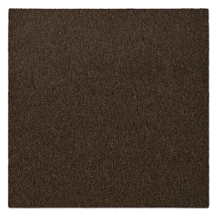 Floordirekt Teppichfliese Lyonn - 50 x 50 cm - 0,25 m² - Braun -  - Eine braune, strukturierte Teppichfliese, geeignet als strapazierfähiger Bodenbelag.