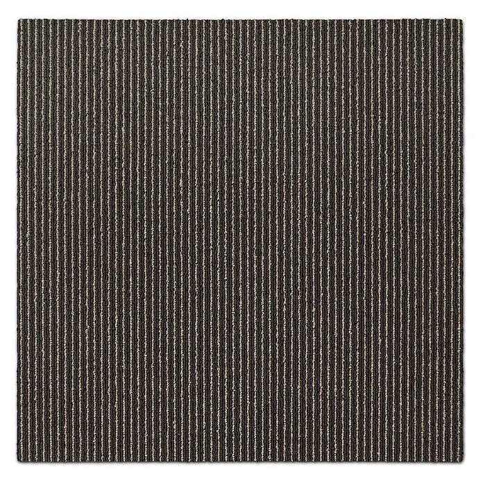 Floordirekt Teppichfliese Bohemia - 50 x 50 cm - 0,25 m² - Braun -  - Dunkelgraue und beigefarbene gestreifte Teppichfliese, für strapazierfähigen Bodenbelag.