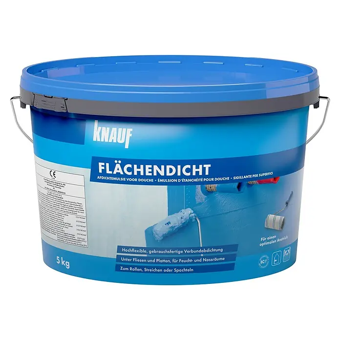 Knauf Flächendicht - 5 kg - Blauer 5 kg Knauf Flächendicht Abdichtungseimer mit Griff.