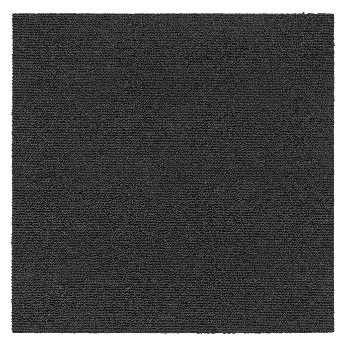 Floordirekt Teppichfliese Moscow Selbstliegend 50 x 50 cm 0,25 m² Anthrazit -  - Ein rechteckiger dunkelgrauer Teppich mit texturierter Oberfläche.