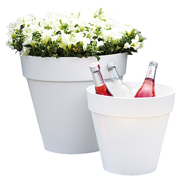 Elho Loft Urban Cvetlični lonec  (Zunanje dimenzije (Ø x V): 49 x 45 cm, Plastika, Bele barve) | 8444 - Kunststoff Pflanzgefäße | IAKB - Gefäße Outdoor | IAK - Gefässe,Deko outdoor, Zeitschriften | IA - Gartenhartware | I - Stadtgarten | BAUHAUS