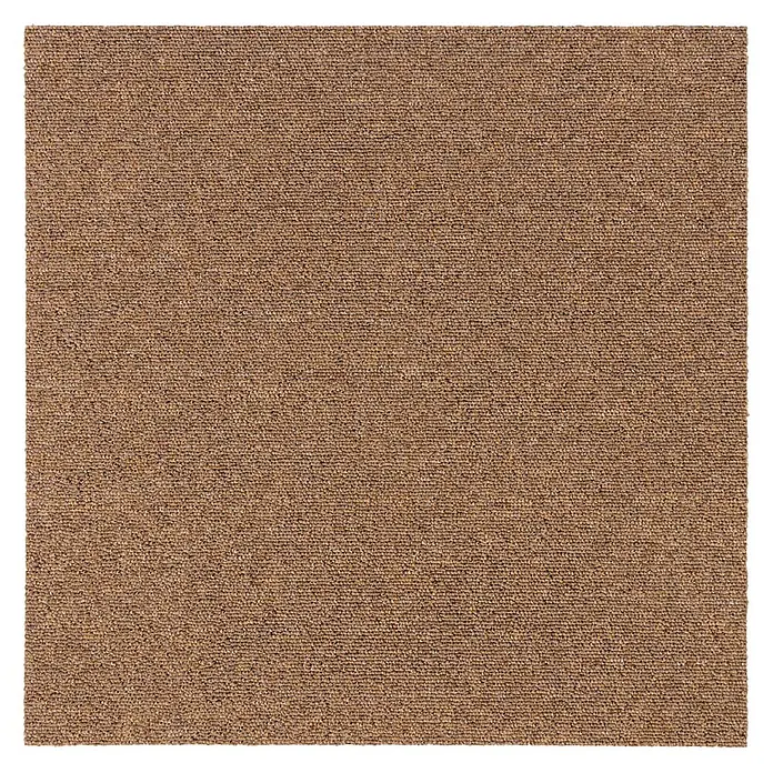 Floordirekt Teppichfliese Moscow Selbstliegend 50 x 50 cm 0,25 m² Hellbraun -  - Rechteckige, grob strukturierte braune Matte mit strapazierfähiger, gewebter Oberfläche, geeignet für stark frequentierte Bereiche.