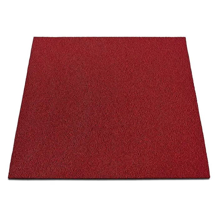 Floordirekt Teppichfliese Lyonn - 50 x 50 cm - 0,25 m² - Rot -  - Rote, quadratische Teppichfliese mit texturierter Oberfläche.