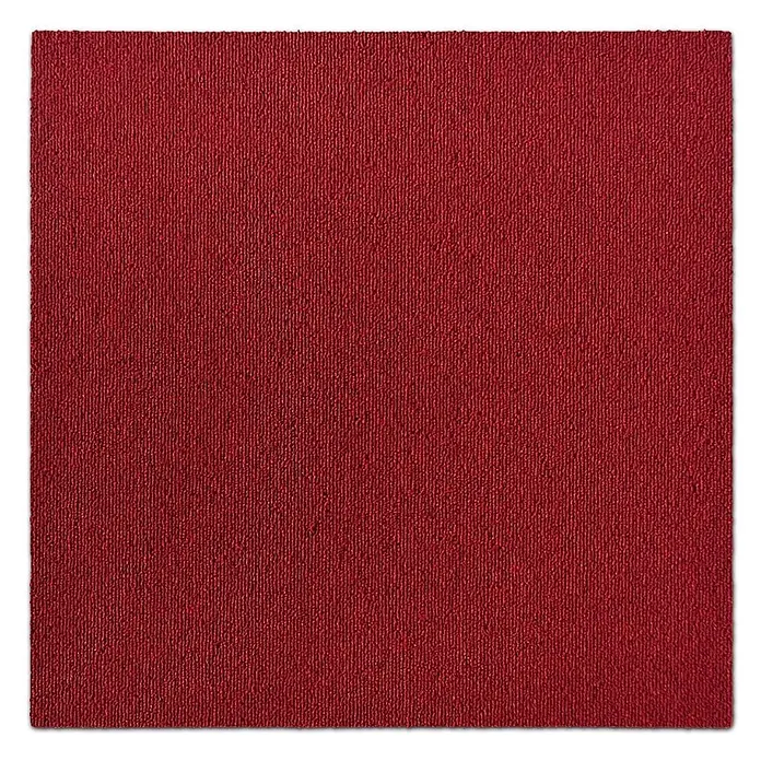 Floordirekt Teppichfliese Lyonn - 50 x 50 cm - 0,25 m² - Rot -  - Rote, strukturierte Teppichfliese mit gerippter Oberfläche.