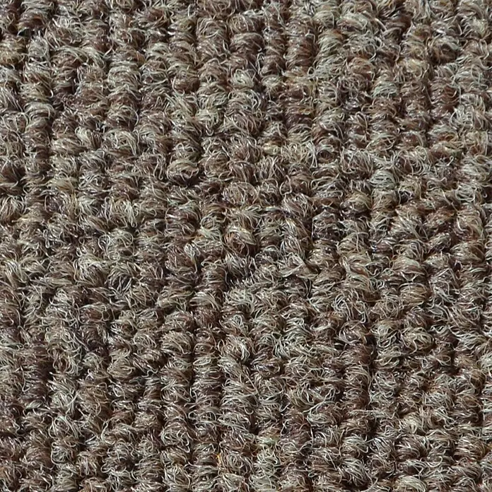 Floordirekt Teppichfliese Lyonn - 50 x 50 cm - 0,25 m² - Beige -  - Gemaserte braun-beige Schlingenflor-Teppichstruktur, geeignet für stark frequentierte Bereiche.