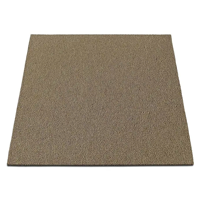 Floordirekt Teppichfliese Lyonn - 50 x 50 cm - 0,25 m² - Beige -  - Quadratische beigefarbene Teppichfliese mit strukturierter Schlingenflor-Textur.