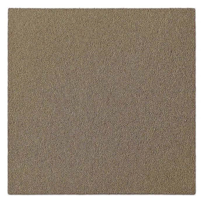 Floordirekt Teppichfliese Lyonn - 50 x 50 cm - 0,25 m² - Beige -  - Quadratische beigefarbene Teppichfliese mit gerippter Kurzflortextur.