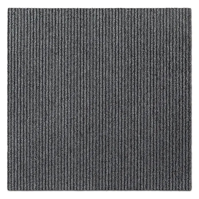 Floordirekt Teppichfliese Bohemia - 50 x 50 cm - 0,25 m² - Grau -  - Dunkelgraue gerippte Teppichfliese.