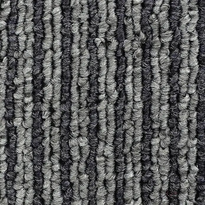 Floordirekt Teppichfliese Bohemia - 50 x 50 cm - 0,25 m² - Grau -  - Gemusterter Teppich in Grau und Schwarz mit dichter Schlingenstruktur.