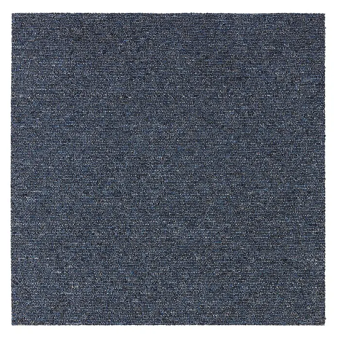 Floordirekt Teppichfliese Moscow Selbstliegend 50 x 50 cm 0,25 m² Blau -  - Quadratischer, dunkelblauer strukturierter Teppich mit melierter Optik aus gemischten helleren und dunkleren Fasern.