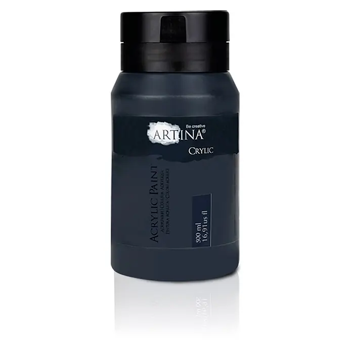 Artina Acrylfarbe Crylic -  - Schwarze ARTINA CRYLIC Acrylfarbenflasche, 500 ml.