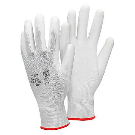 ECD Germany  Arbeitshandschuhe 4er Set Mechanikerhandschuhe Größe: S Weiß atmungsaktiv & rutschfest