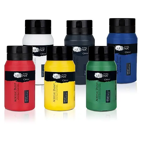 6er Acrylfarben Set 500ml Crylic Hohe Pigmentierun
