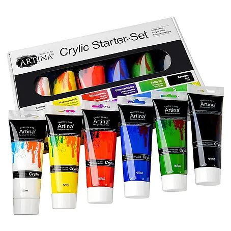 Crylic 6x 120 ml Acrylfarben Set (720ml)