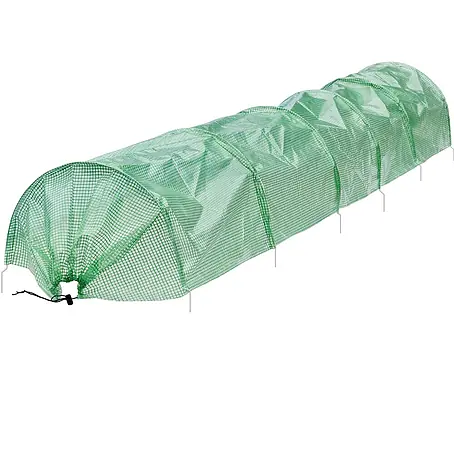 ECD Germany  Gewächshaus 300x55x35cm Gewächshaustunnel Transparent/Grün 135g/m²