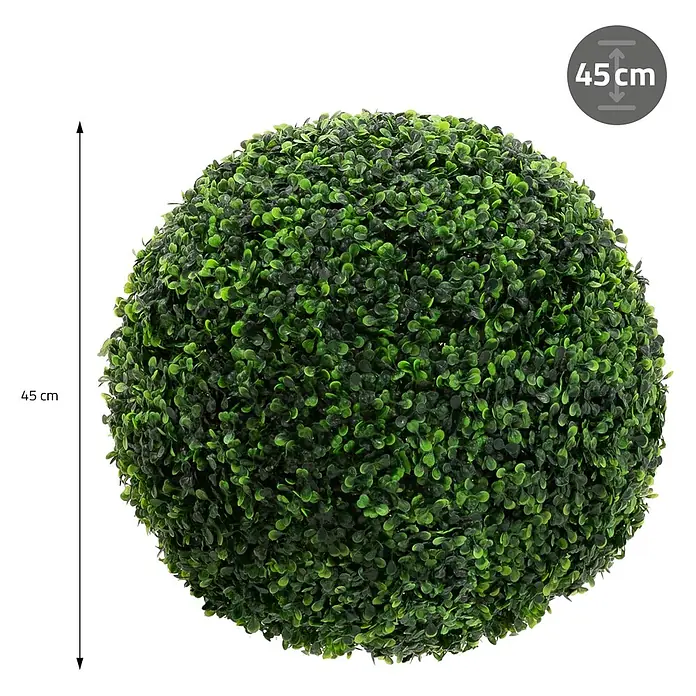2er Set Künstliche Buchsbaumkugel groß Ø35 cm Grün aus Kunststoff -  - Grüne, künstliche Buchsbaumkugel, 45 cm Durchmesser.