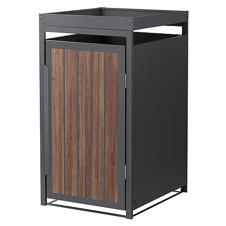 ML-Design Mülltonnenbox 1er 240L Pflanzdach 68x80x124cm Anthrazit-Holzoptik