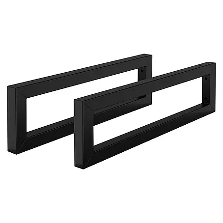 Wandkonsole 2er Set für Waschtisch 500x150 mm Schwarz aus Stahl