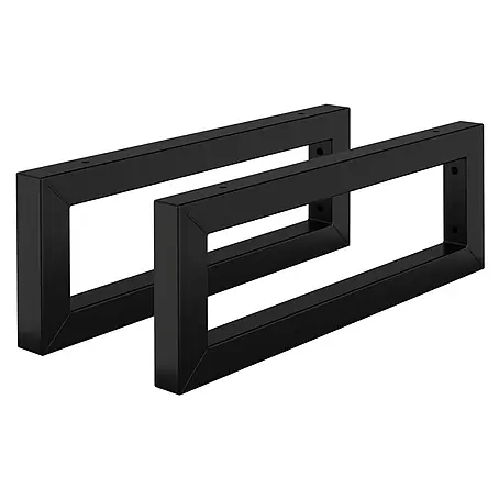 Wandkonsole 2er Set für Waschtisch 450x150 mm Schwarz aus Stahl