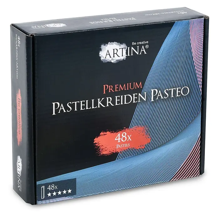 Artina Pastellkreiden-Set - Mehrfarbig - ARTINA PREMIUM PASTELLKREIDEN PASTEO Schachtel mit 48 Pastellkreiden.