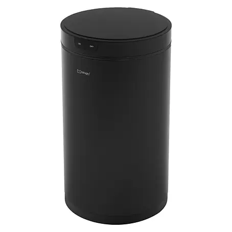 ML-Design  Sensormülleimer 30L rund aus Stahl Abfalleimer berührungslos, Klemmring für Müllbeutel