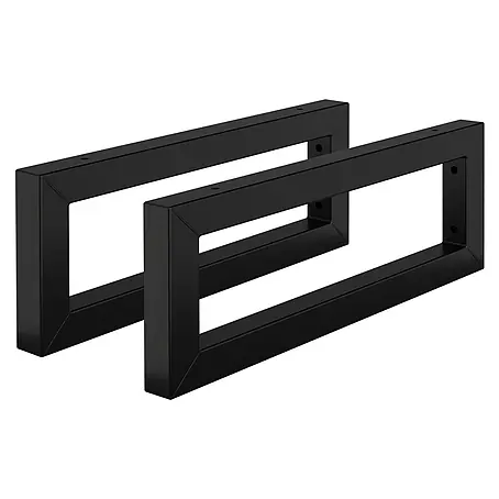 Wandkonsole 2er Set für Waschtisch 400x150 mm Schwarz aus Stahl
