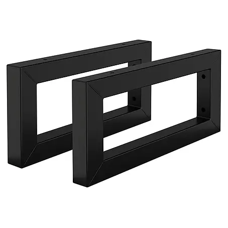 Wandkonsole 2er Set für Waschtisch 350x150 mm Schwarz aus Stahl