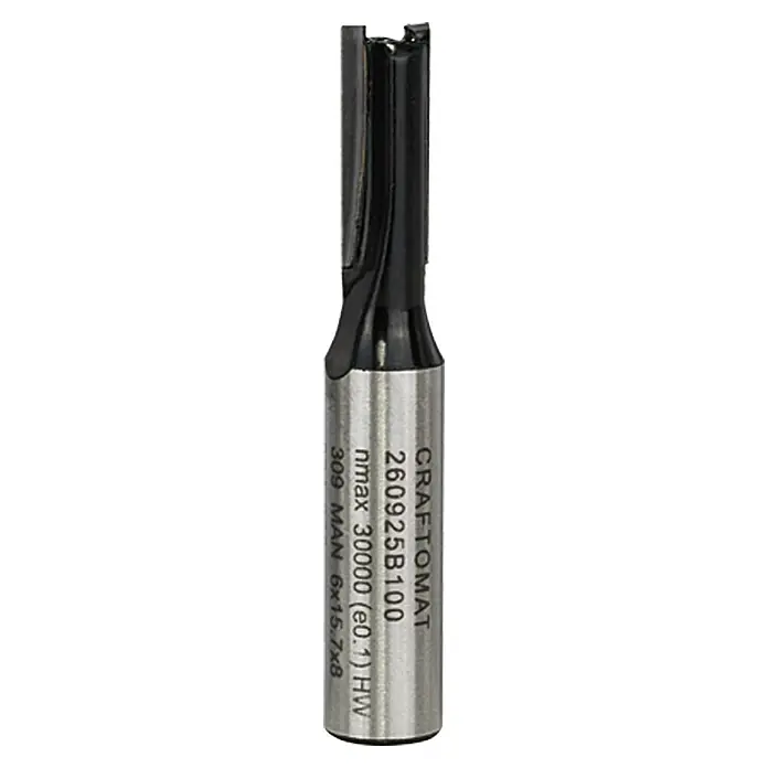 Craftomat Fresa de ranurado - 6 mm, Diámetro vástago: 8 mm - Craftomat 260925B100 fresa de ranurar para madera. Máximo 30000 rpm. Ideal para ranuras precisas.