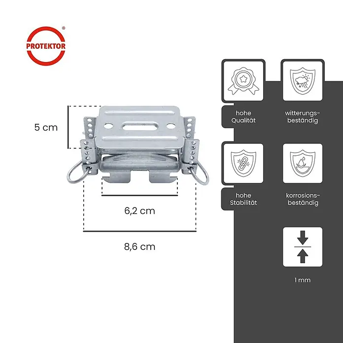 Protektor Montagezubehör für Trockenbau 50x Direktabhänger 40-70mm justierbar für CD Profil 60/27 Silber -  - Silberfarbene Metallhalterung mit Maßen von 5x6,2x8,6 cm, hoher Qualität, Witterungs- und Korrosionsbeständigkeit.