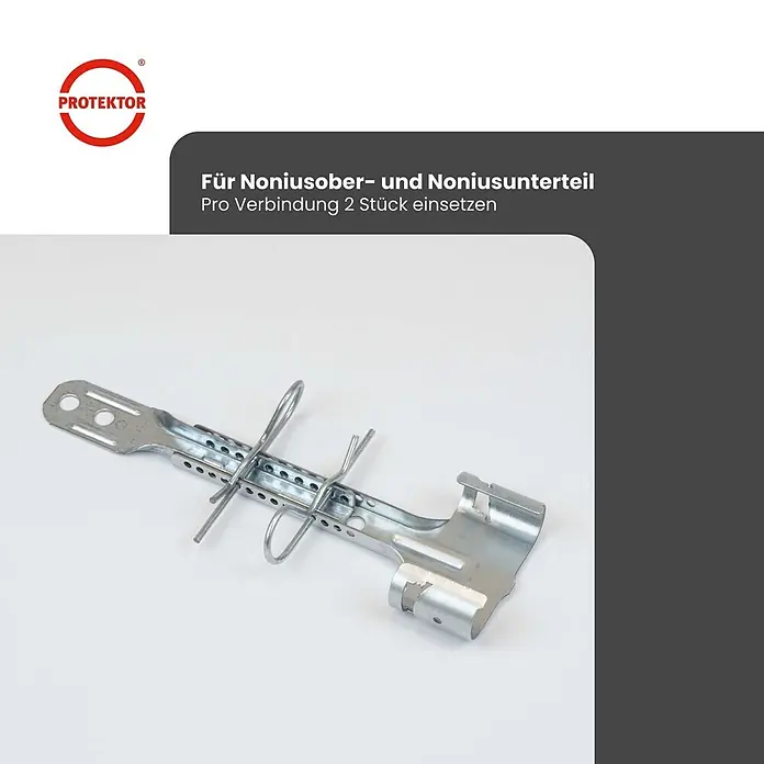 Protektor Montagezubehör für Trockenbau 100x Sicherungsklammer Stahl Silber -  - Verzinkte Nonius-Hänger für Deckenabhängungssysteme, mit Drahtbügeln.