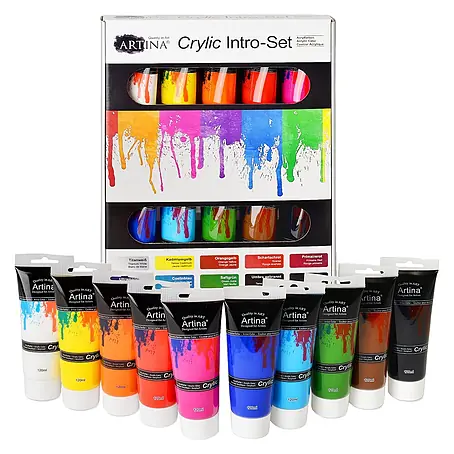 Crylic 10 x 120ml Acrylfarben Set
