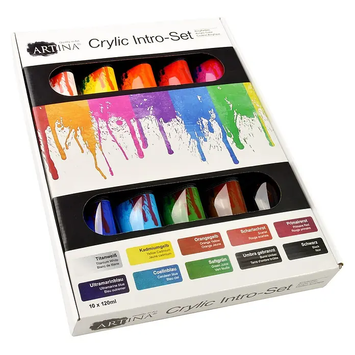 Crylic 10 x 120ml Acrylfarben Set - 