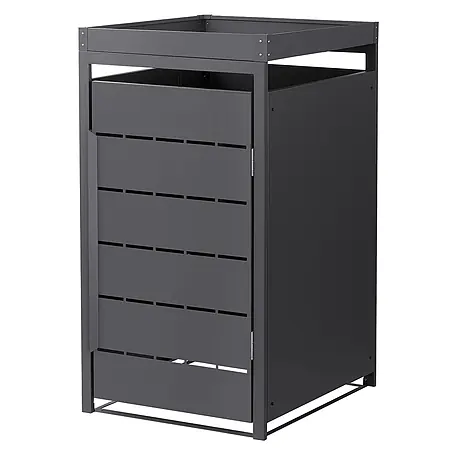 Mülltonnenbox 1er mit Pflanzdach 240L 68x80x124 cm Anthrazit aus Stahl