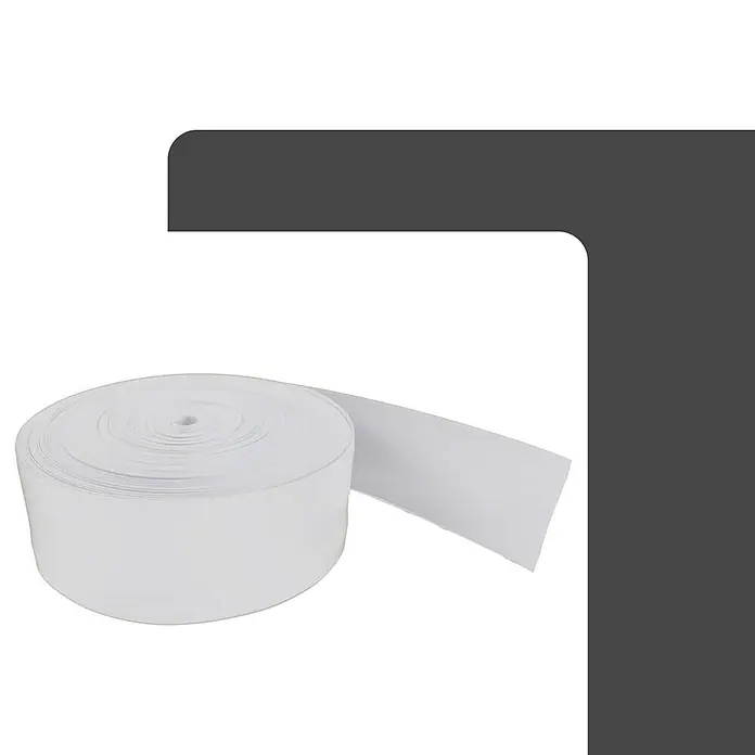 BMSC24 Fugenband 50m x 60mm Dichtband Weich-PVC Weiß - 50.000 x 600 mm - Eine große Rolle weißes Material, vielleicht Papier oder Stoff, teilweise abgerollt.
