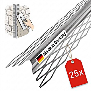 Protektor Kantenprofil 1007 Innenputz 25x 275cm x 10mm verzinkter Stahl Silber