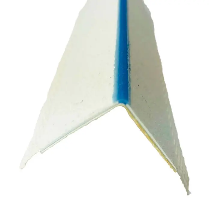 Strait-Flex Kantenschutz für Trockenbau 50x Kantenprofil 274cm IS-300 Innenkante 90 Grad Weiß - Weiß - Weißes Eckprofil mit blauem Streifen entlang der Falz, für Putz oder Trockenbau.