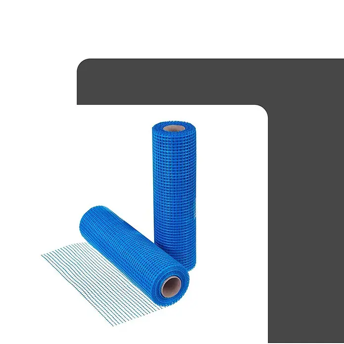 Dalsys Armierungsgewebe - 0,5 x 30 m, Glas - Zwei Rollen blaues Glasfaser-Bewehrungsnetz.
