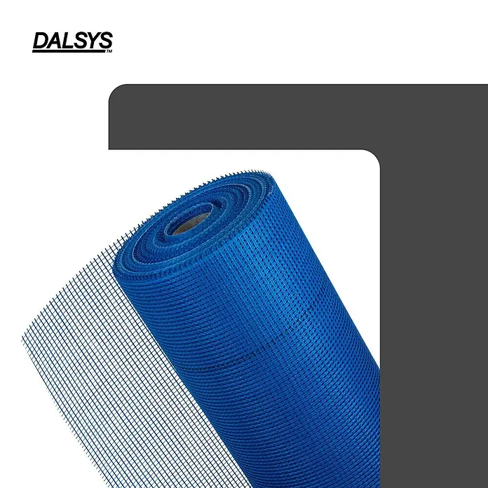 Dalsys Armierungsgewebe - 1 x 50 m, Glas - Gerolltes blaues Glasfasergewebe.