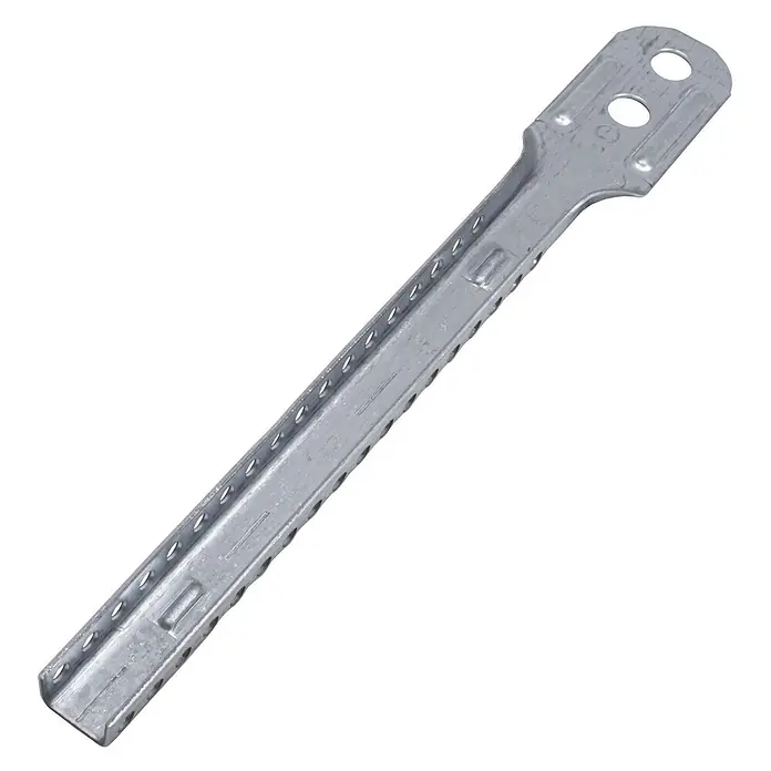 Protektor Montagezubehör für Trockenbau 100x Nonius Abhänger Oberteil 135mm Silber -  - Lochband aus verzinktem Stahl mit U-Profil und zwei größeren Befestigungslöchern an einem Ende, für Konstruktionsverbindungen oder Bündelung.