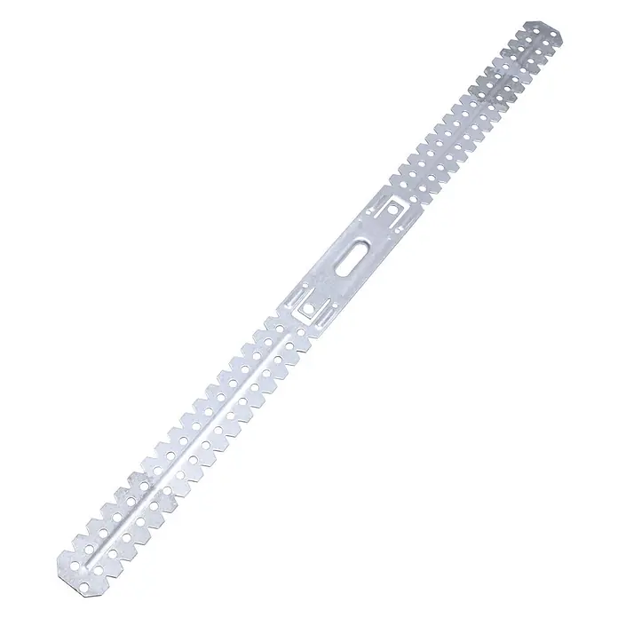 Protektor Montagezubehör für Trockenbau 100x Direktabhänger 200mm flach für CD Profil 60/27 Silber -  - Verzinktes Lochband aus Stahl mit gezackten Kanten und Befestigungsschlitzen.