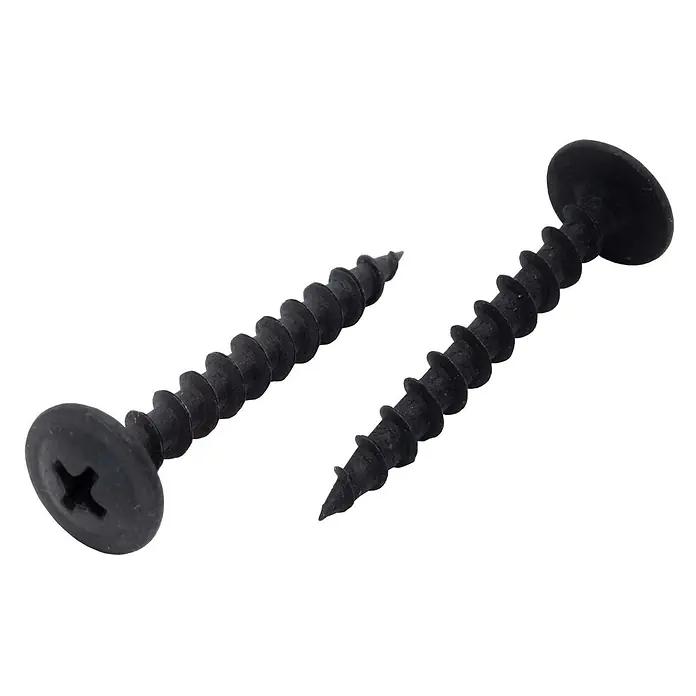 Protektor Montagezubehör für Trockenbau 200x Schnellbauschraube 4,2mm x 35mm Feingewinde Schwarz -  - Zwei schwarze Grobgewindeschrauben mit Kreuzschlitz und scharfer Spitze, für Trockenbau oder Holz.
