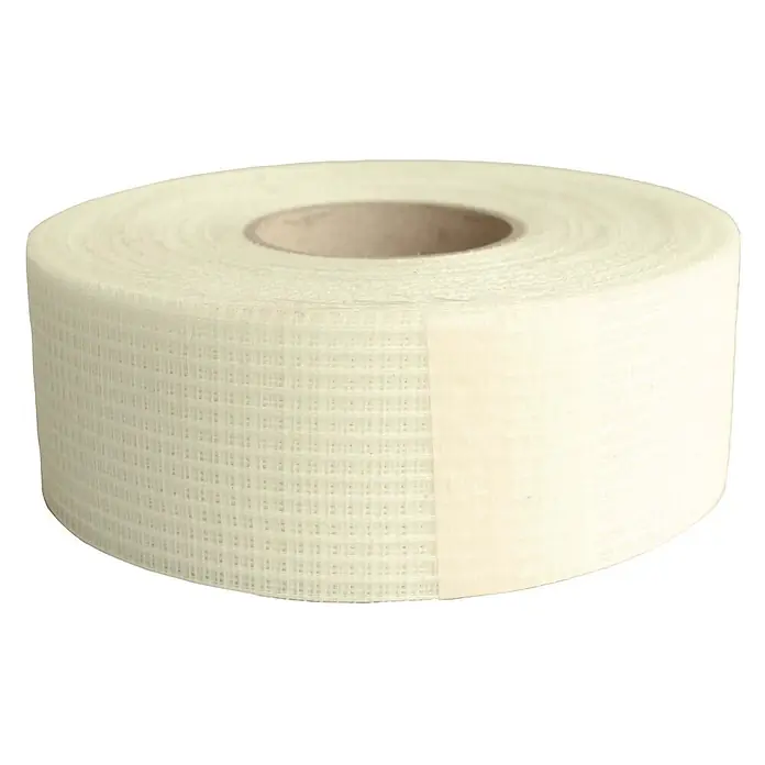 Dalsys Fugenband 90m Gewebeband 5cm, für Innenbau Weiß - 90.000 x 50 mm - Rolle cremefarbenes selbstklebendes Glasfasergewebeband für Trockenbau.