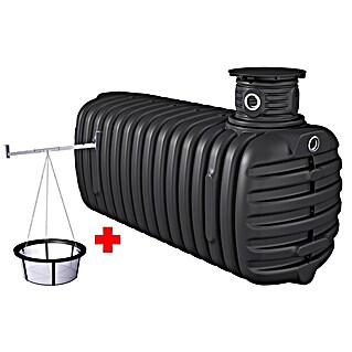 Zisterne Komplettpaket Primus inkl. gratis Traversenfilter (Gesamt Fassungsvermögen: 4.200 l, Schwarz)