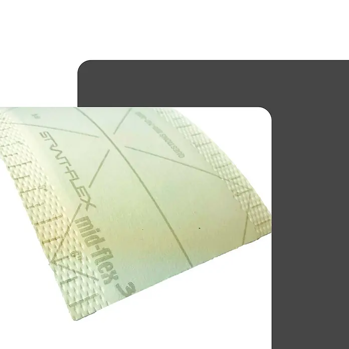 Strait-Flex Kantenschutz für Trockenbau 10x Kantenprofil 30,5m Rolle Mid-Flex 300 flex. Winkel Weiß - Weiß - Helles, flexibles STRATH-FLEX mid-flex Material mit Messmarkierungen.