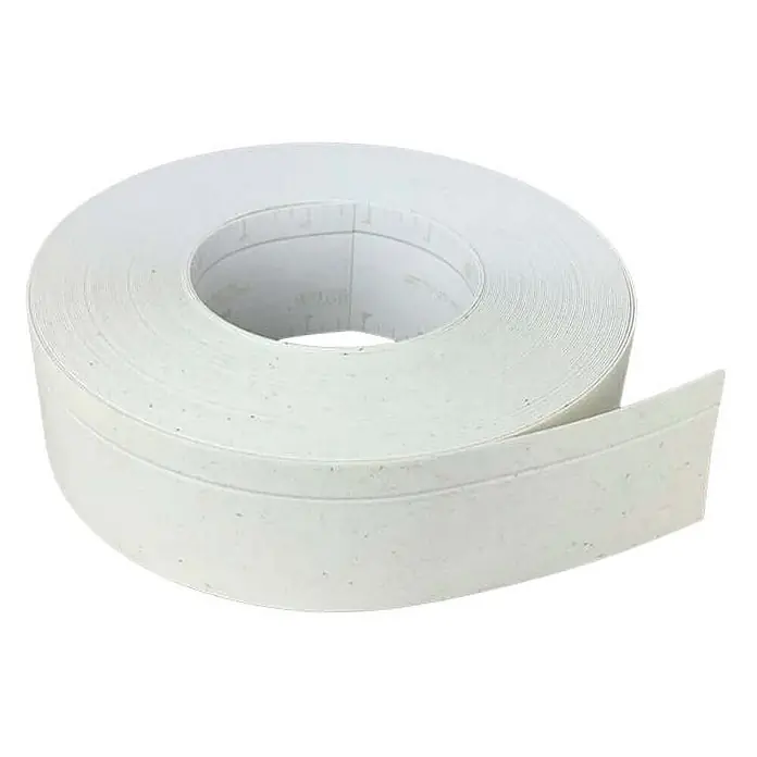 Strait-Flex Kantenschutz für Trockenbau 12x Kantenprofil 30,5m Rolle L-Bead 100 flex. Winkel Weiß - Weiß - Weiße flexible Dichtleiste auf einer Rolle mit vorgeformter zentraler Faltlinie.